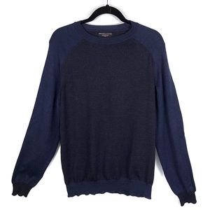 Brunella Gori Navy Blue Merino Wool Sweater